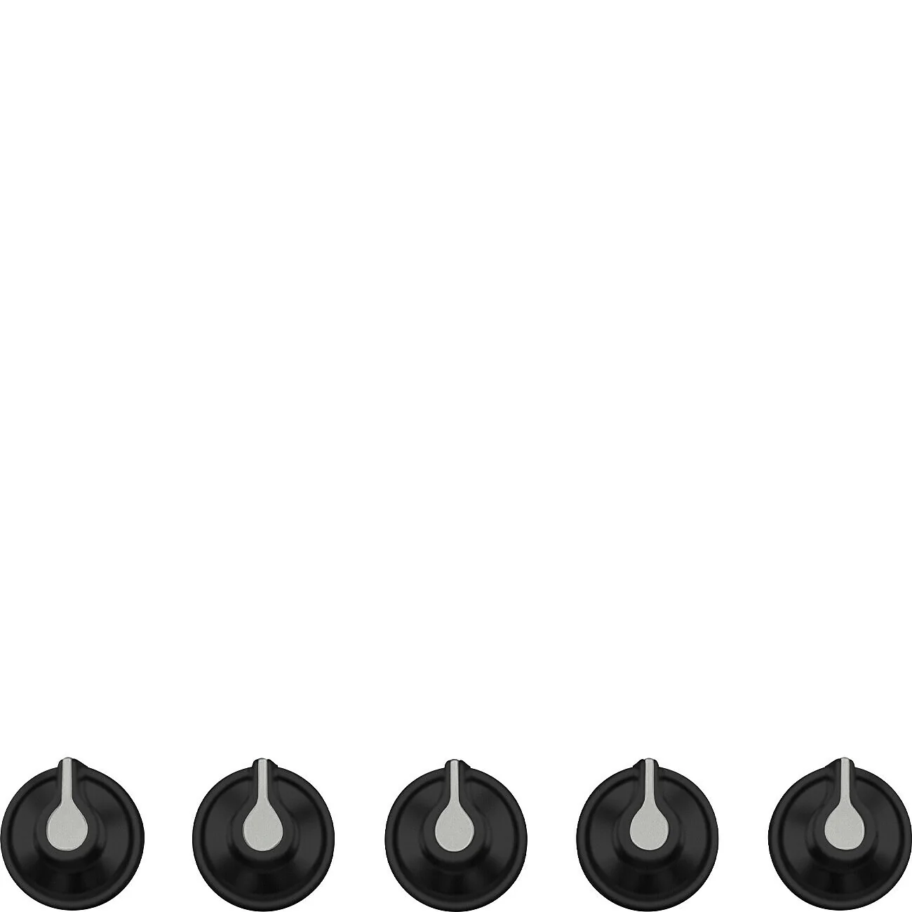 Set of 5 Pure Black Linea controls for use with Gas on Glass hobs - Image 11